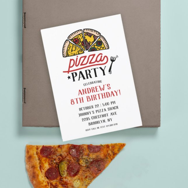 Pizza Party Anniversaire Invitation (Créateur téléchargé)