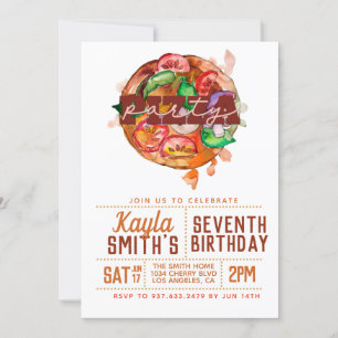 Pizza Party Anniversaire Invitation