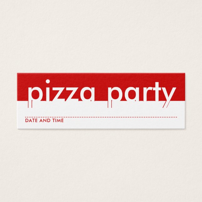 pizza party appointment card (Front)