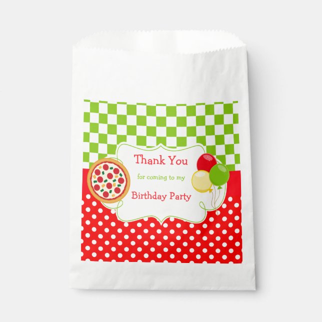 Pizza Party Birthday Birthday Party Favour Bag (Front)