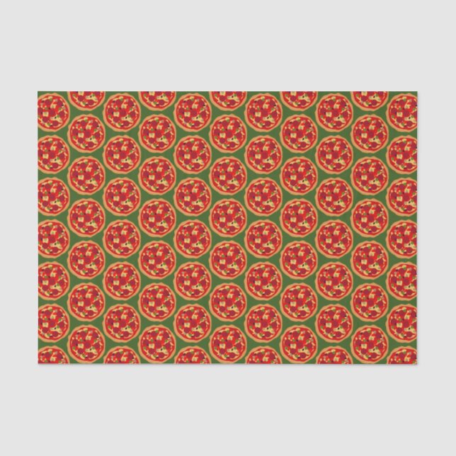Pizza party Birthday gift wrap tissue paper filler (Front)