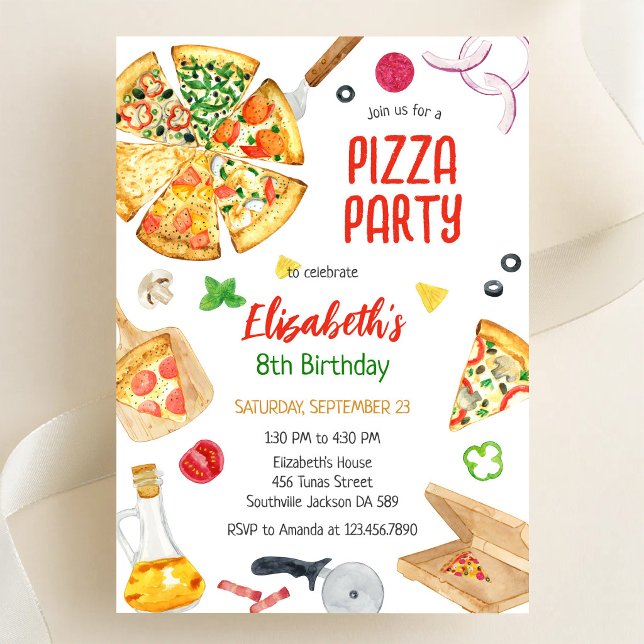 Pizza Party Birthday Invitation (Creator Uploaded)