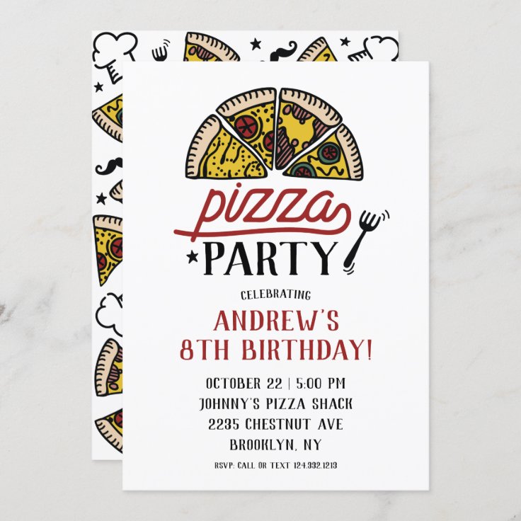 Pizza Party Birthday Invitation | Zazzle