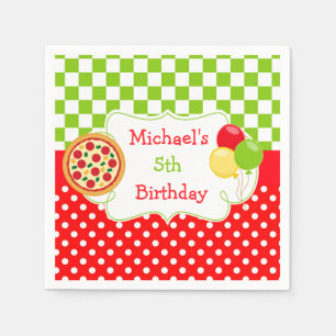 Pizza Party Birthday Napkin