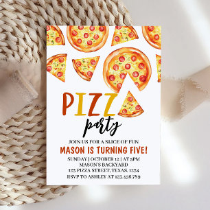 Pizza Party Birthday Party Invitation