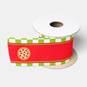 Pizza Party Birthday Satin Ribbon