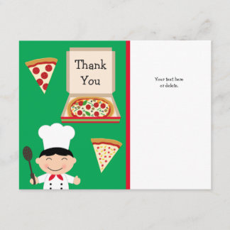 Pizza Party Birthday Thank You Card
