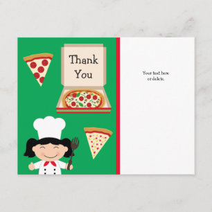 Pizza Party Birthday Thank You Card