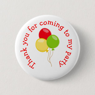 Pizza Party Birthday 'Thank you for coming' 2 Inch Round Button