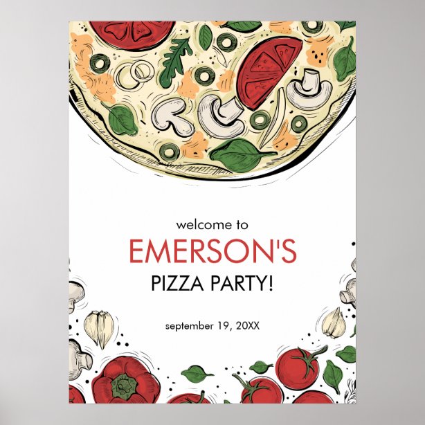 Pizza Party Posters, Prints & Poster Printing | Zazzle CA