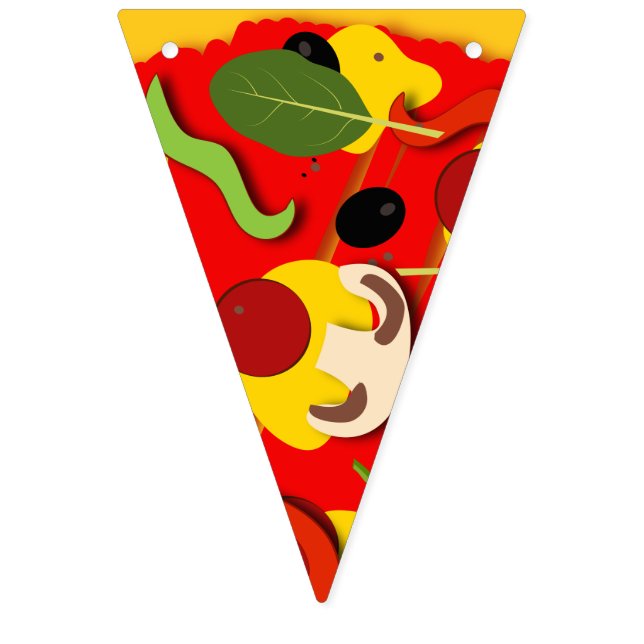 Pizza Party Bunting Flags (First Flag)