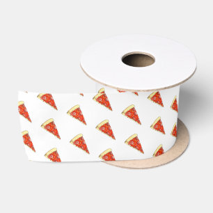 Pizza Party Cheese Pepperoni Pie Slice Pizzeria Satin Ribbon