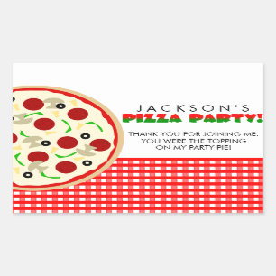 Pizza Party Favour Stickers