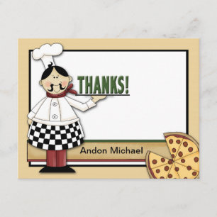 Pizza Party Flat Thank You Card