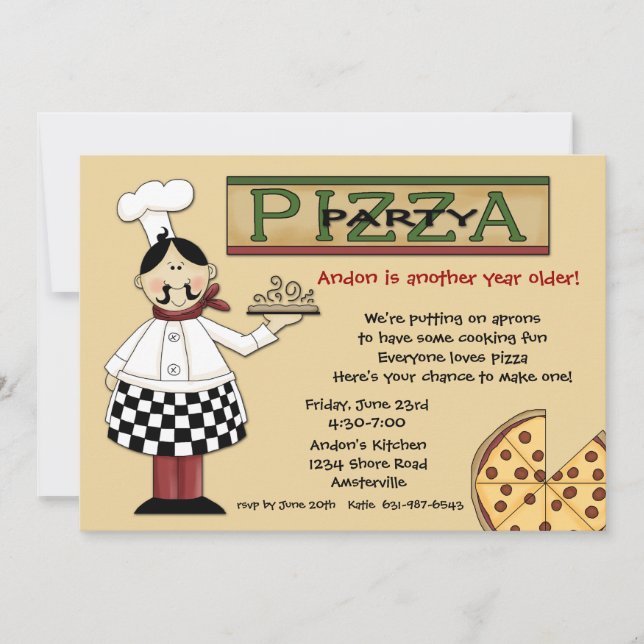 Pizza Party Invitation (Front)