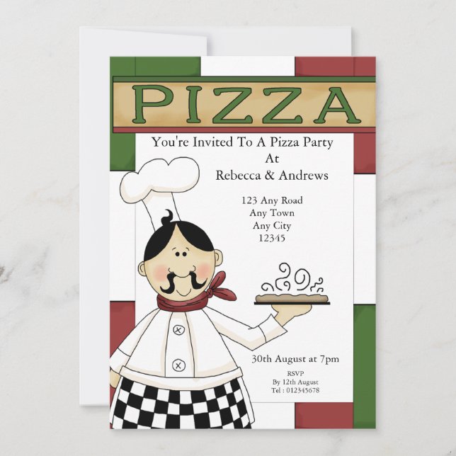 Pizza Party Invitation (Front)