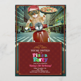 Pizza Party ! Invitation à la livraison de chats