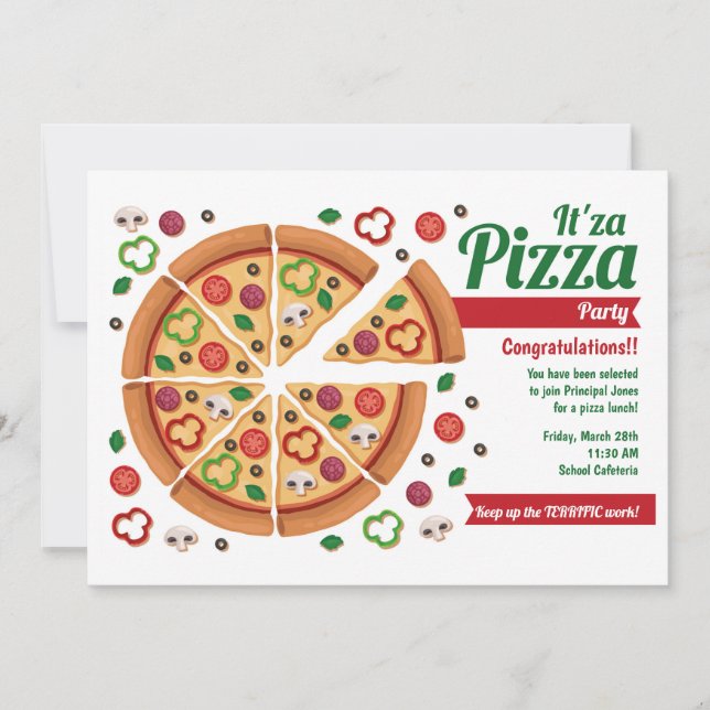 Pizza Party Invitations (Front)