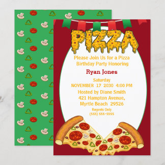 Pizza Party Invitations