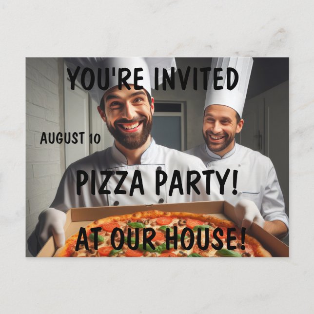 PIZZA PARTY INVITATIONS Postcards (Front)