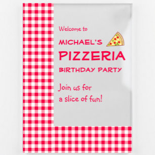 Pizza Party Kids Birthday Acrylic Sign