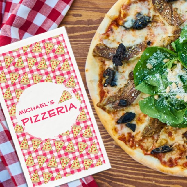 Pizza Party Kids Birthday Napkin (Creator Uploaded)