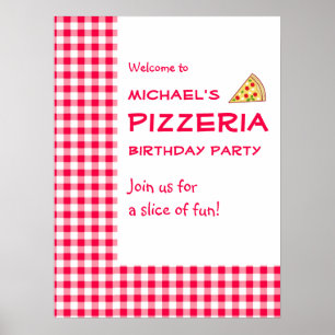 Pizza Party Kids Birthday Poster