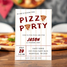Pizza Party Kids Birthday Striped