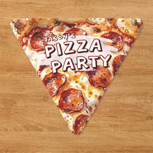 Pizza Party Kids Birthday Triangle Sticker