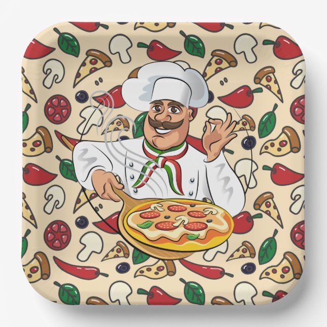 Pizza Party  Paper Plate (Front)