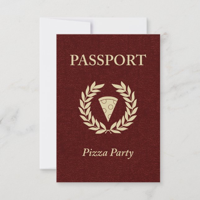 pizza party passport invitation (Front)
