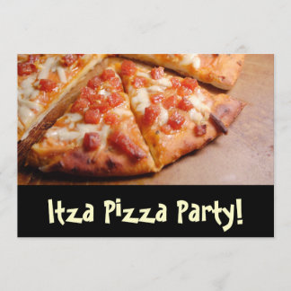 Pizza Party Personalized Card Invitation