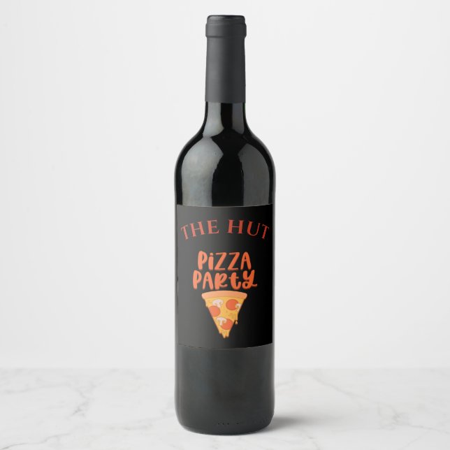 Pizza Party Personalized Wine Label (Front)