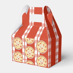 Pizza Party Pie Mix Pizza Plaid Stripes Favor Box