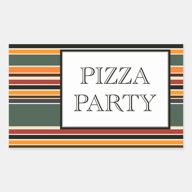 pizza party stripes sticker (Front)