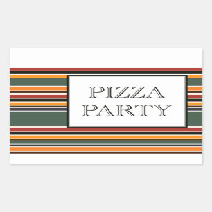 pizza party stripes sticker