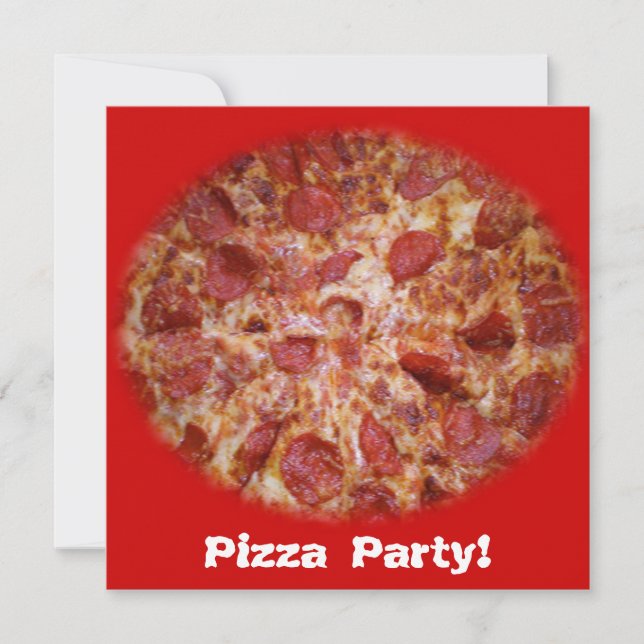 Pizza Party Time Invitation (Front)