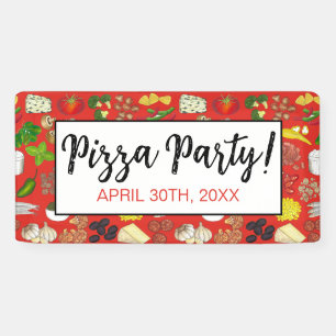 Pizza Party Toppings Italian Food Pizzeria Pie Banner