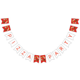 Pizza Party Toppings Italian Food Pizzeria Pie Bunting Flags