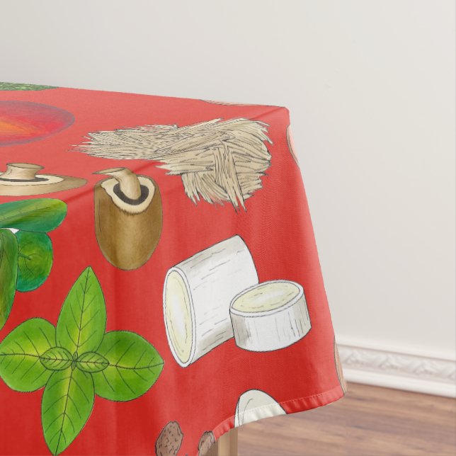 Pizza Party Toppings Italian Food Pizzeria Pie Tablecloth (In Situ)