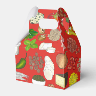 Pizza Party Toppings Italian Restaurant Pizzeria Favor Box