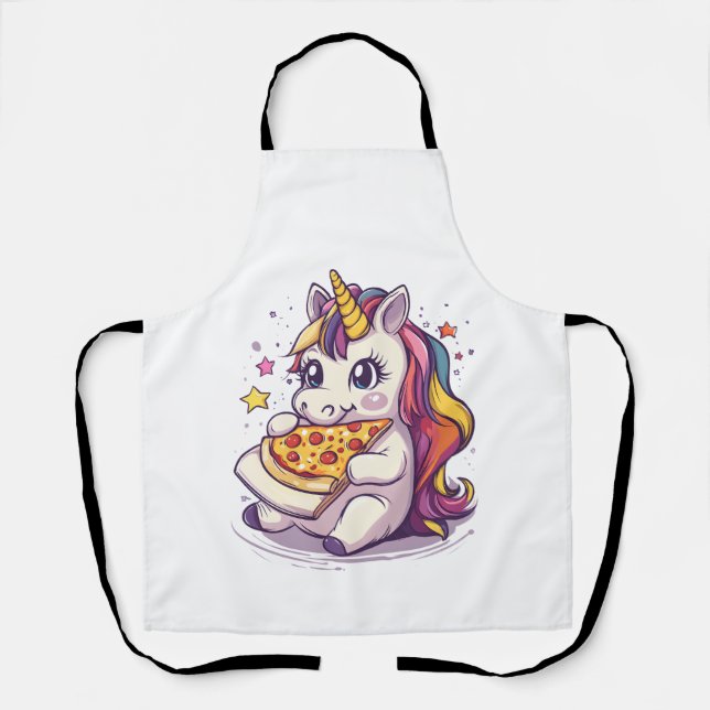 Pizza Party Unicorn (1) Apron (Front)
