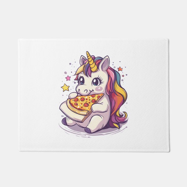 Pizza Party Unicorn (1) Doormat (Front)