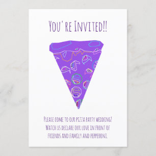Pizza Party Wedding Invitation