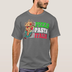 Pizza Pasta Italia Pizza Piece On Italian Scooter T-Shirt