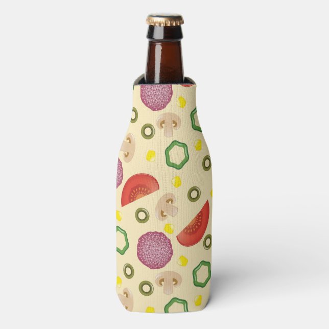 Pizza Pattern 2 Bottle Cooler (Bottle Front)