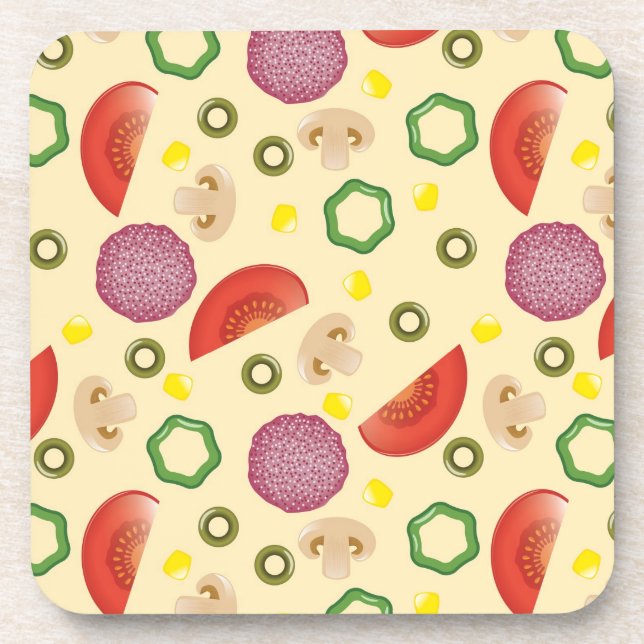 Pizza Pattern 2 Coaster (Front)
