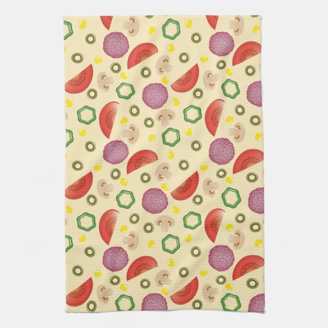 Pizza Pattern 2 Kitchen Towel (Vertical)