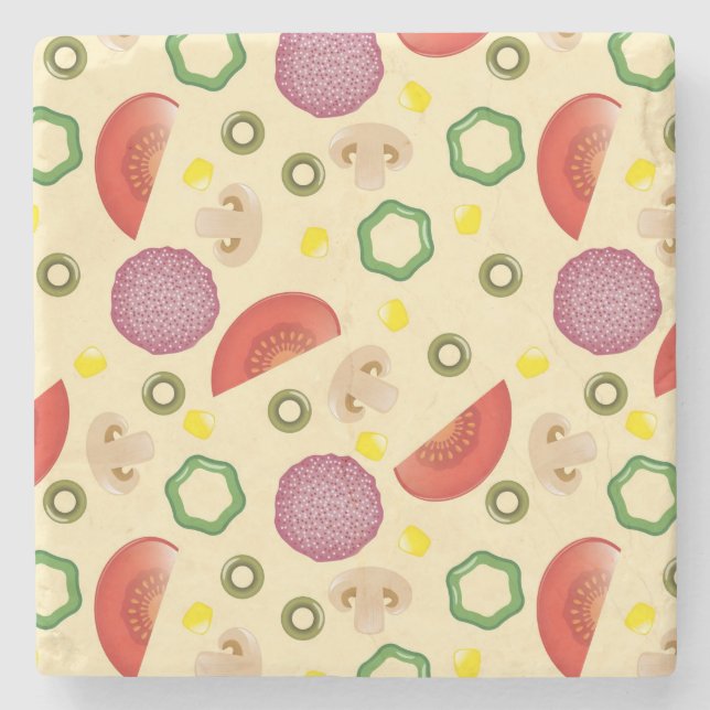 Pizza Pattern 2 Stone Coaster (Front)