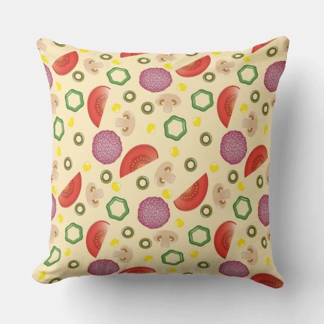 Pizza Pattern 2 Throw Pillow (Front)